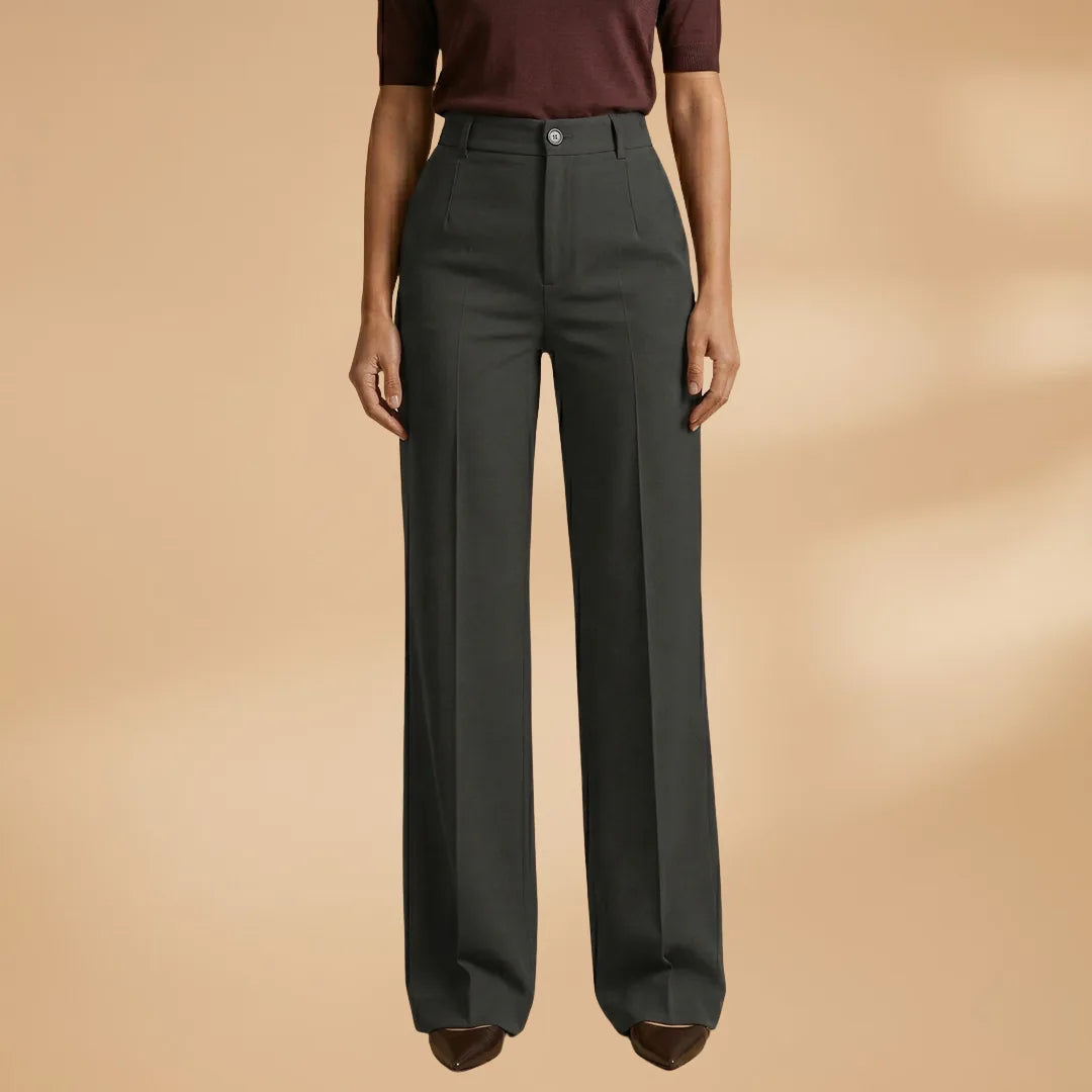 Elena | Elegant High Waist Tailored Trousers