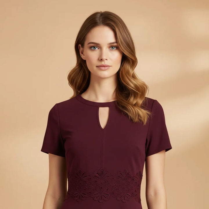 Zoe | Elegant Women's Lace Dress with Keyhole Neckline