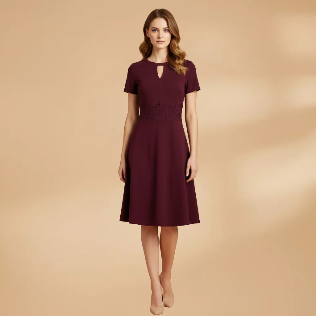Zoe | Elegant Women's Lace Dress with Keyhole Neckline