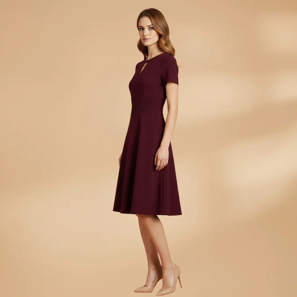 Zoe | Elegant Women's Lace Dress with Keyhole Neckline