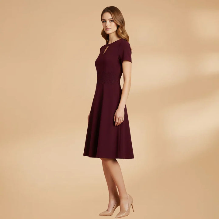 Zoe | Elegant Women's Lace Dress with Keyhole Neckline