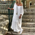 Elena | Chic Lace Off The Shoulder Maxi Dress