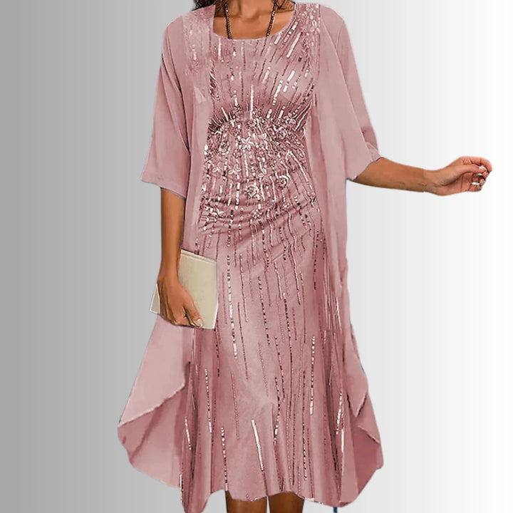 Pink Women's 2-Piece Summer Set — Arabella Layered Floral Chiffon - Studio Full