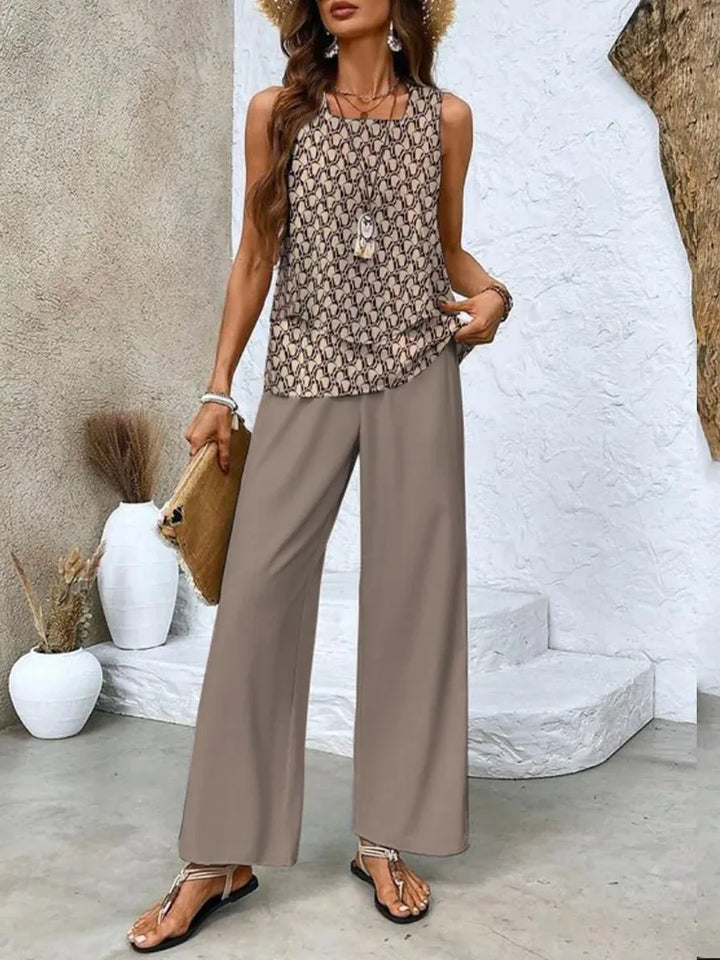 Chloe | Elegant Summer Co-Ord Set with Layered Tank Top