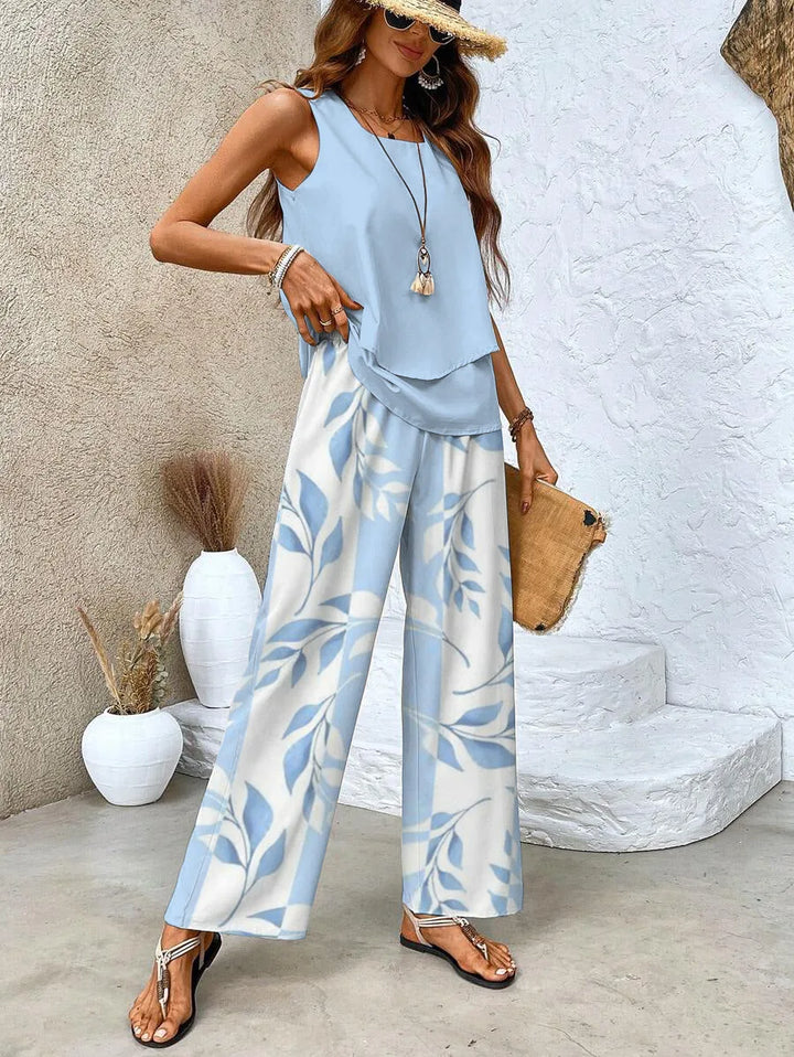 Chloe | Elegant Summer Co-Ord Set with Layered Tank Top