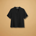 Women's Lightweight V-Neck Short Sleeve Blouse — Severine Breathable Elegant Collared