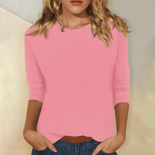 Women's Long Sleeve Crew Neck Top — Jade Cotton Casual Everyday