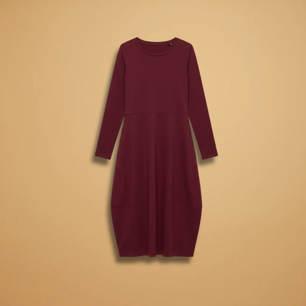 Ava | Long Sleeve Round Neck Midi Dress