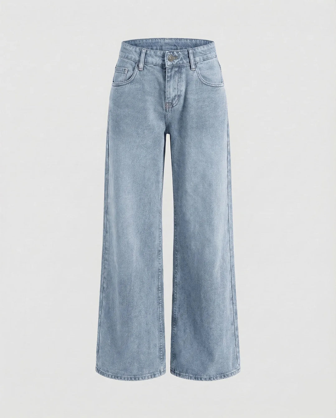 Light Blue Women's Low Rise Straight Jeans - Flat Lay
