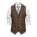 Men's Herringbone Waistcoat — Everett Lapel Button-Front Classic