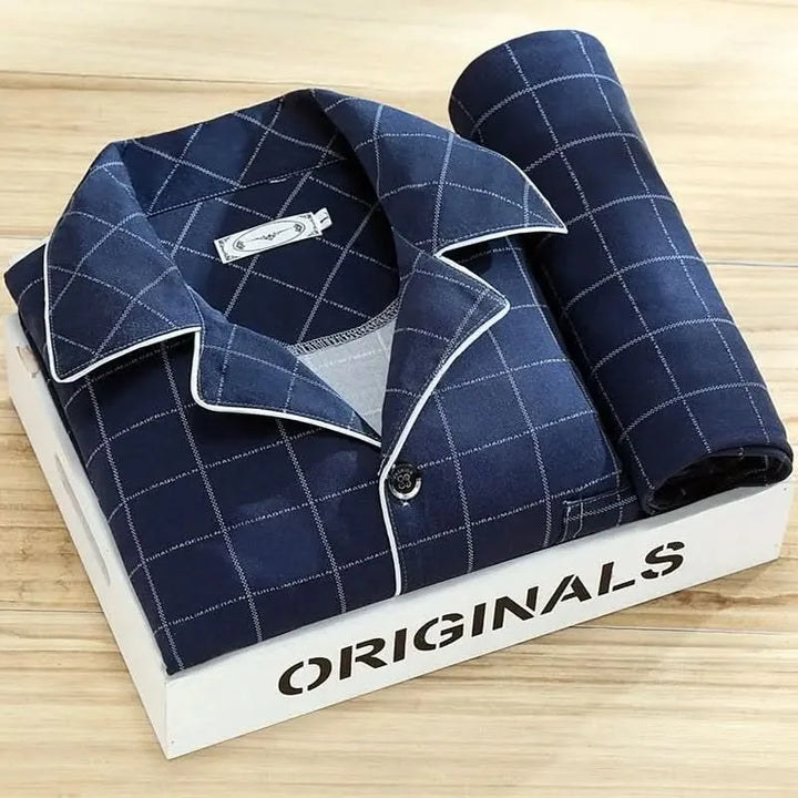 Matteo | Men's Button-Up Pajama Set Long Sleeve Sleepwear