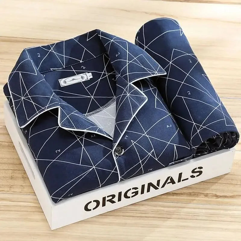 Matteo | Men's Button-Up Pajama Set Long Sleeve Sleepwear