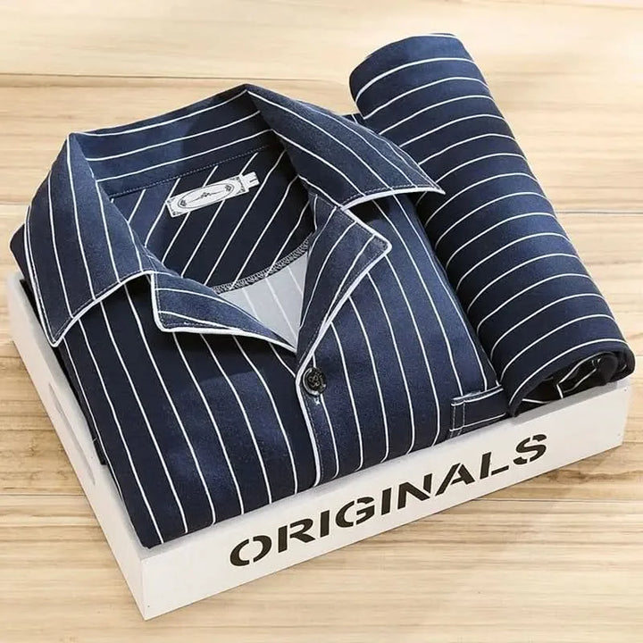 Matteo | Men's Button-Up Pajama Set Long Sleeve Sleepwear