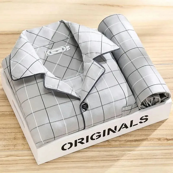 Matteo | Men's Button-Up Pajama Set Long Sleeve Sleepwear