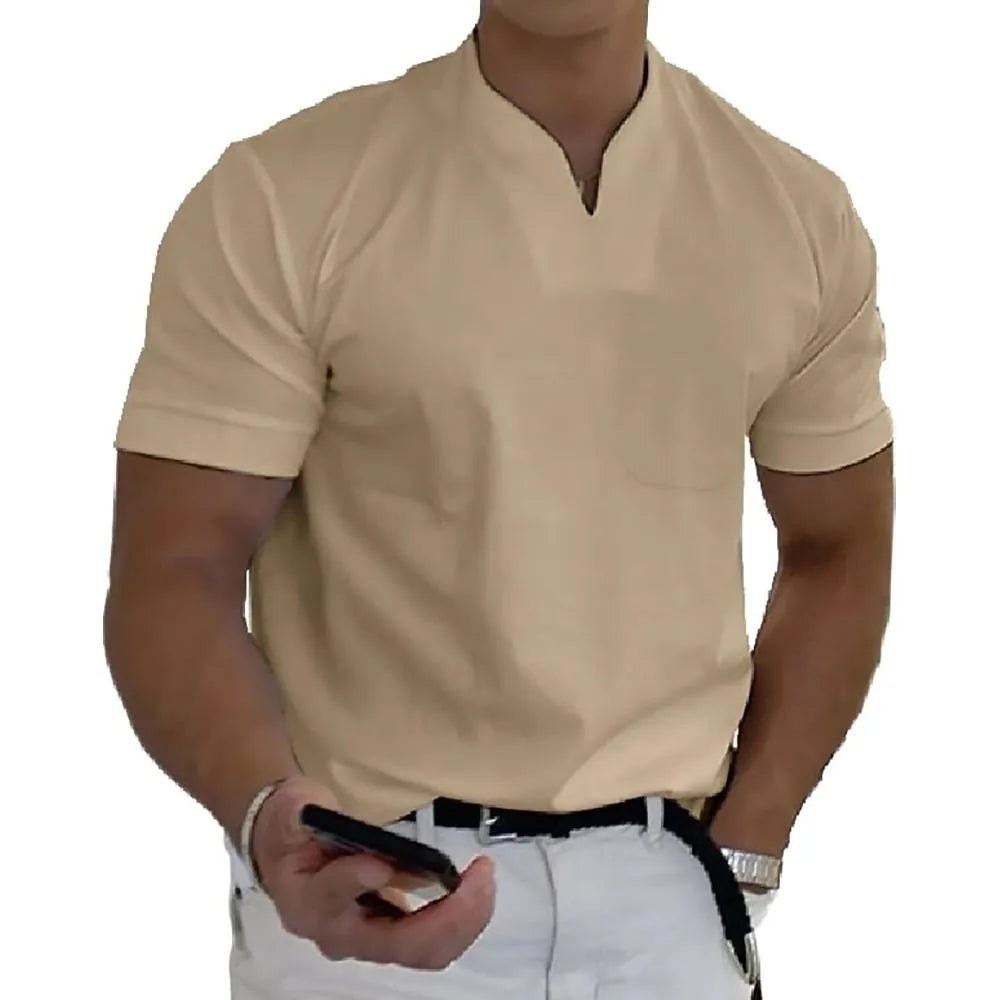 Ethan | Elegant Men's Casual V-Neck Short Sleeve Polo Shirt