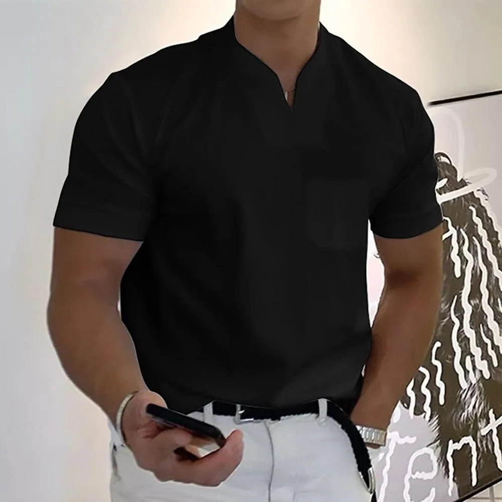 Ethan | Elegant Men's Casual V-Neck Short Sleeve Polo Shirt
