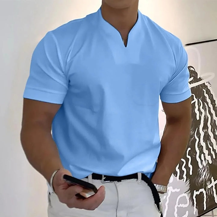 Ethan | Elegant Men's Casual V-Neck Short Sleeve Polo Shirt