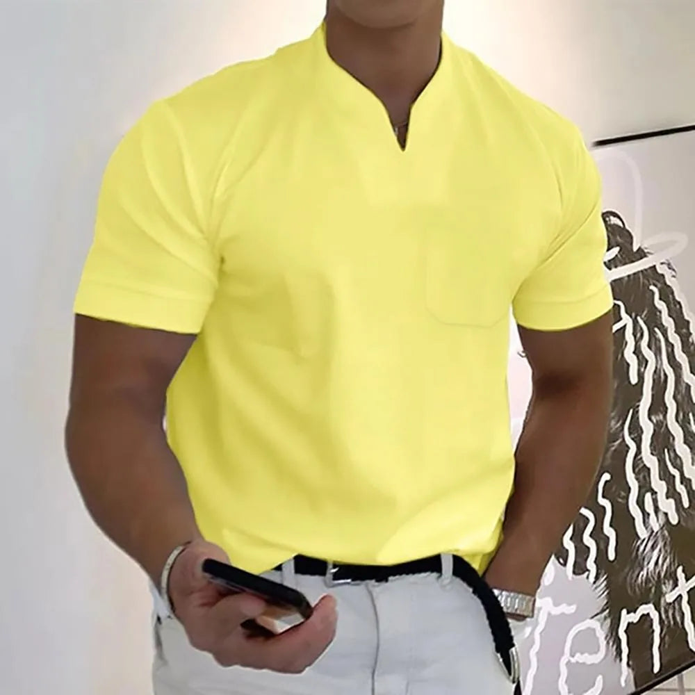 Ethan | Elegant Men's Casual V-Neck Short Sleeve Polo Shirt