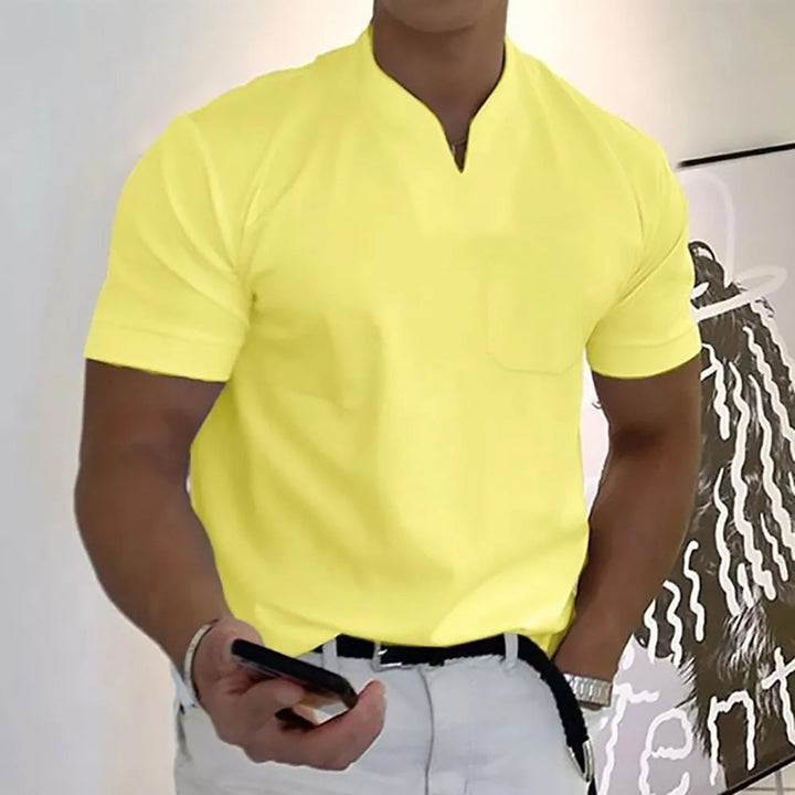 Ethan | Elegant Men's Casual V-Neck Short Sleeve Polo Shirt