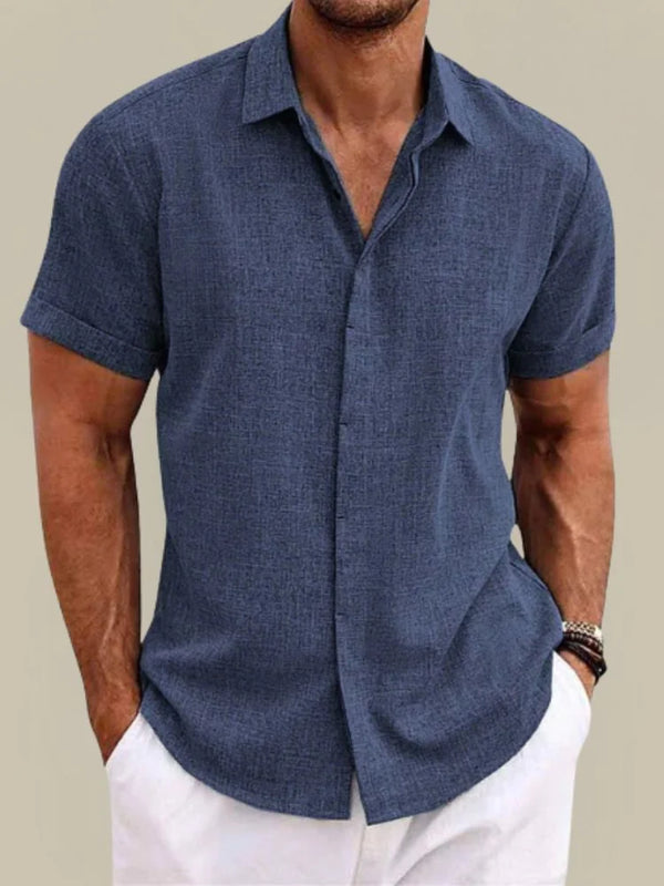 Men's Linen Short Sleeve Button Up Shirt — Knox Breathable Lightweight