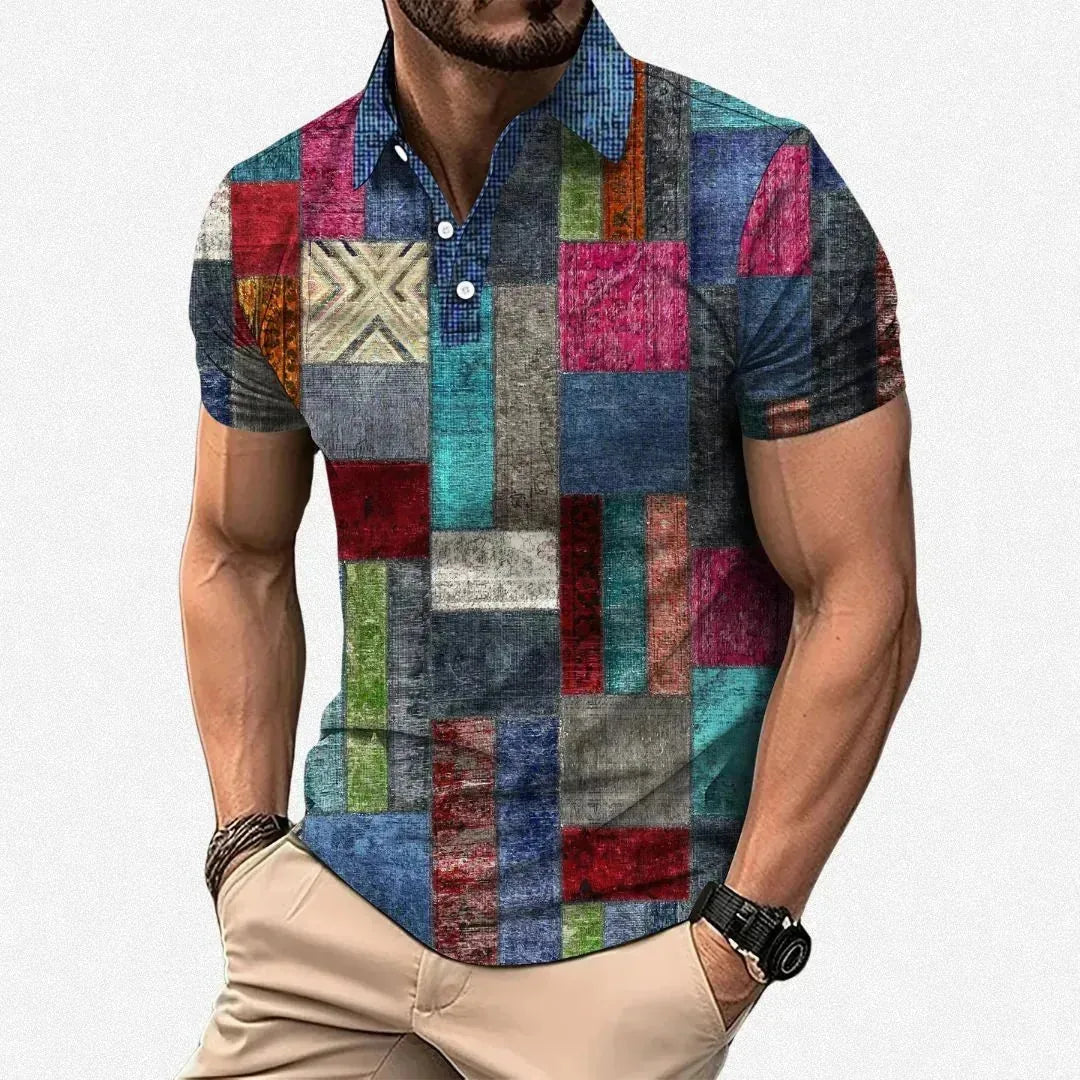 Adrian | Stylish Patchwork Polo Shirt