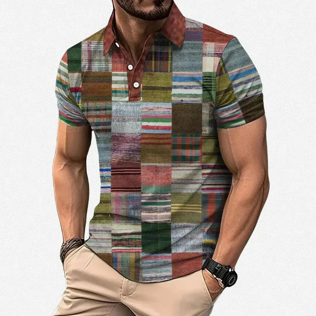 Adrian | Stylish Patchwork Polo Shirt