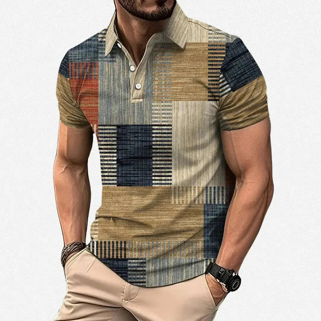 Adrian | Stylish Patchwork Polo Shirt
