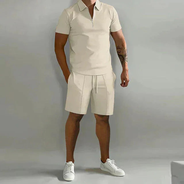 Leo | Men's Polo and Shorts Two-Piece Set with Collar Detail