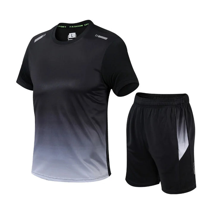 Gray Men's Quick Dry Tracksuit Set — Ezra Athletic Performance - Gradient Detail