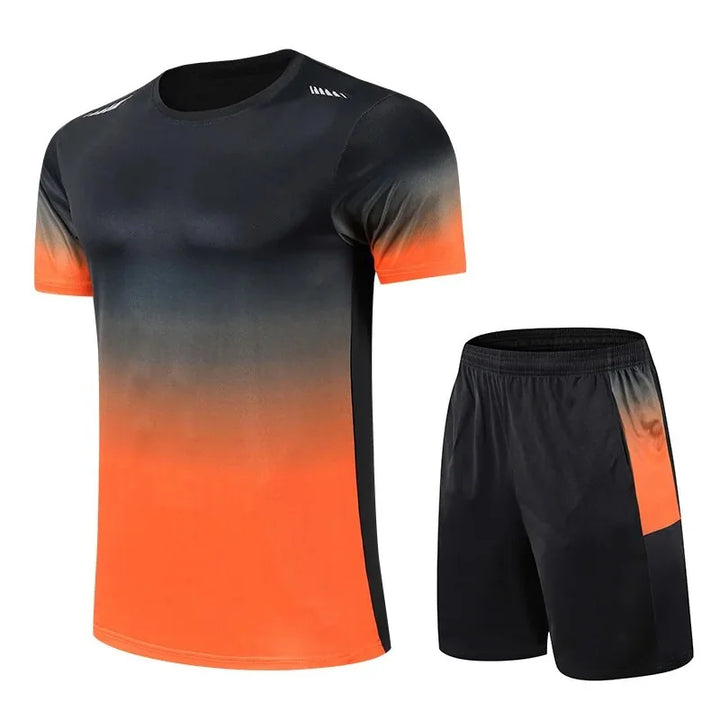 Orange Men's Quick Dry Tracksuit Set — Ezra Athletic Performance - Model Active