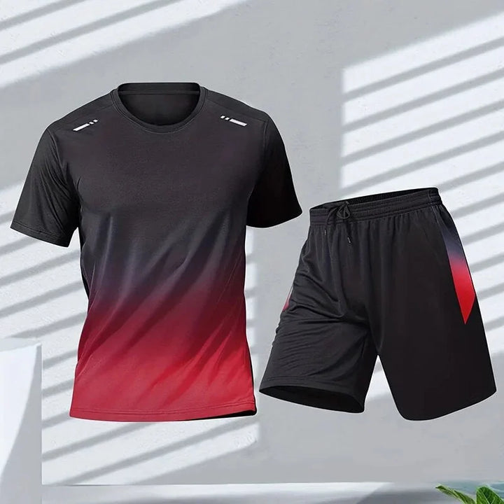 Red Men's Quick Dry Tracksuit Set — Ezra Athletic Performance - Studio White