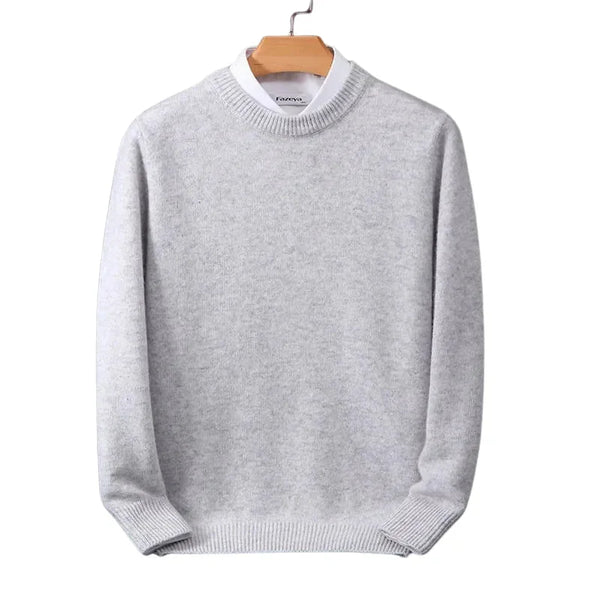 Men's Round Neck Sweater — Levi Ribbed Knit Crew Pullover