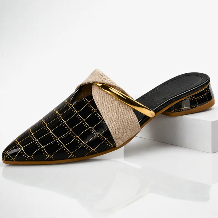 Ethan | Men's Croc Slip On Mules with Gold Hardware