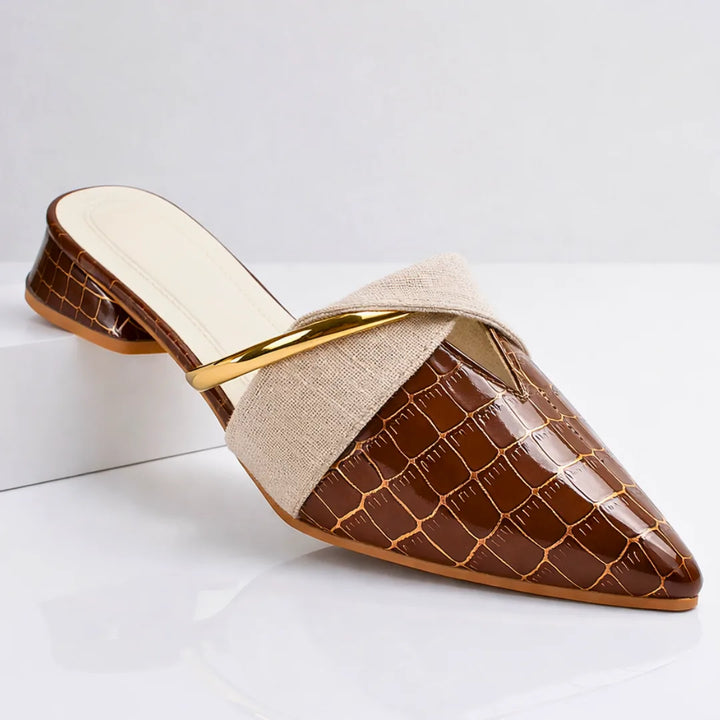 Ethan | Men's Croc Slip On Mules with Gold Hardware