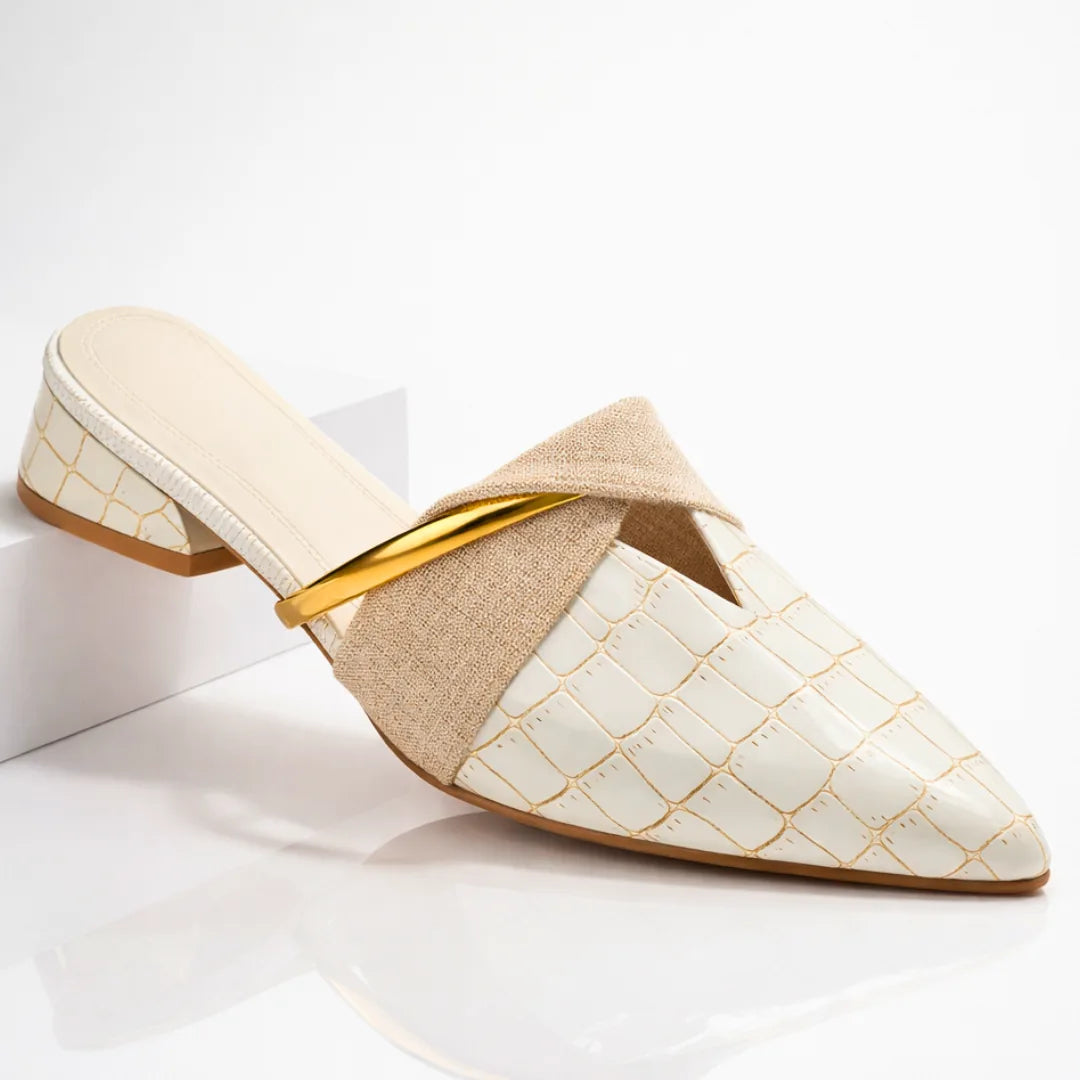 Ethan | Men's Croc Slip On Mules with Gold Hardware