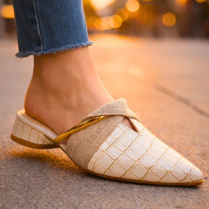 Ethan | Men's Croc Slip On Mules with Gold Hardware