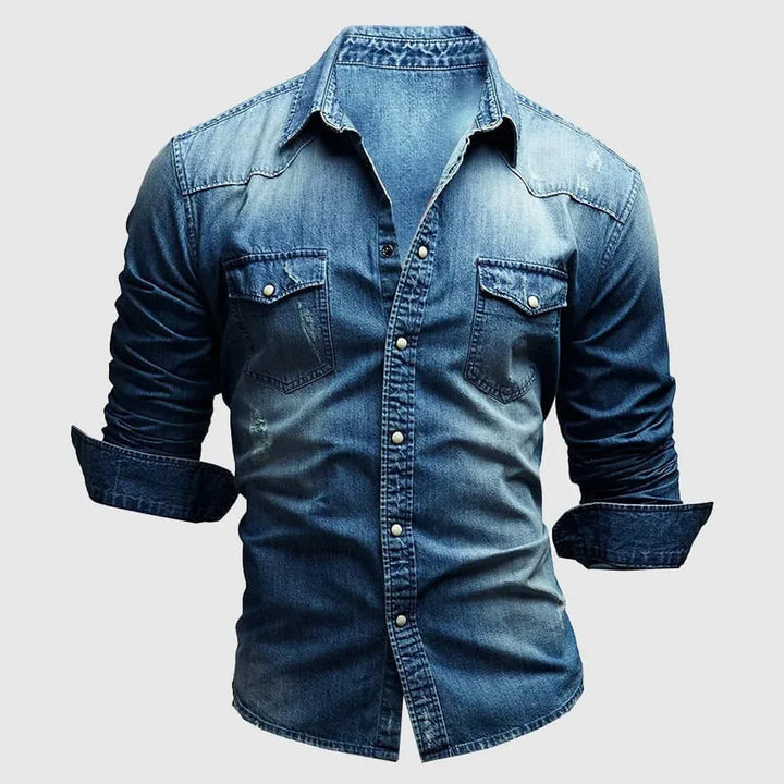 Silas | Men's Denim Shirt with Western Style Pockets