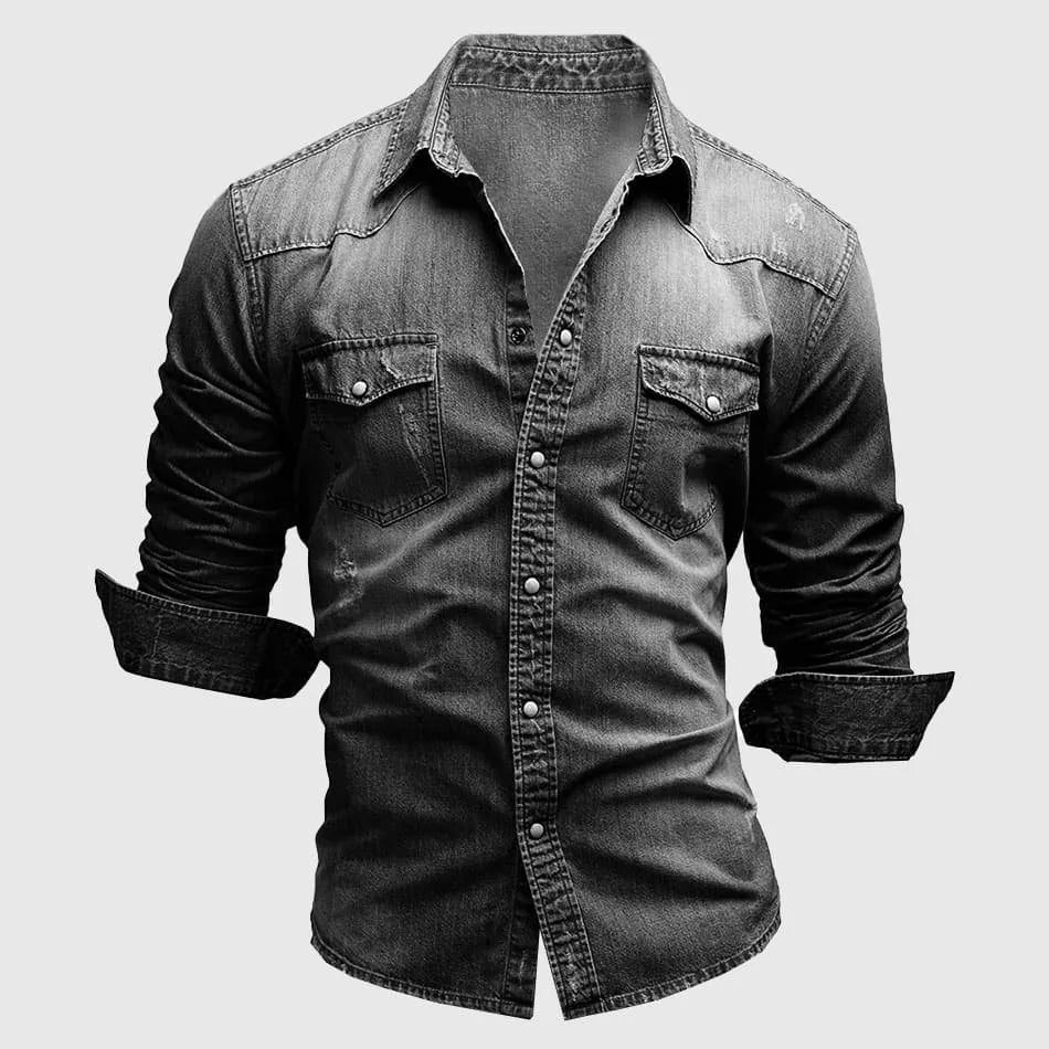 Silas | Men's Denim Shirt with Western Style Pockets