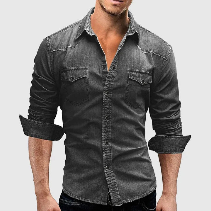 Silas | Men's Denim Shirt with Western Style Pockets