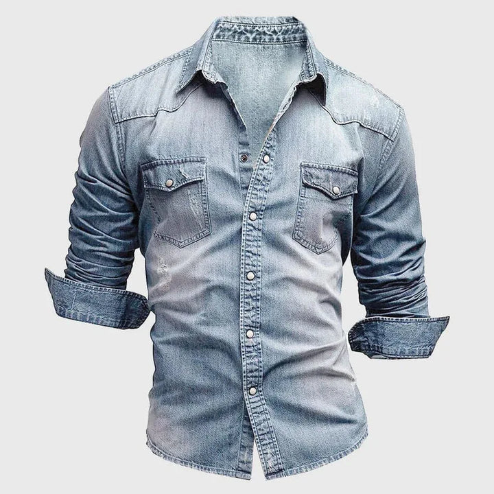 Silas | Men's Denim Shirt with Western Style Pockets