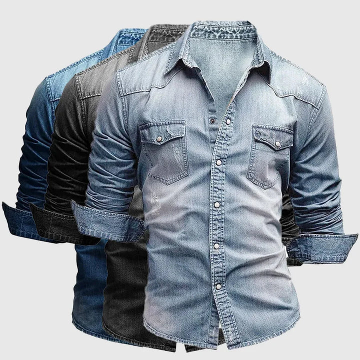 Silas | Men's Denim Shirt with Western Style Pockets