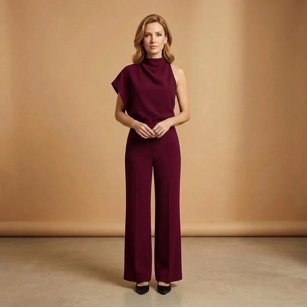 Matilda | Elegant Mock Neck Women's Jumpsuit Sleeveless