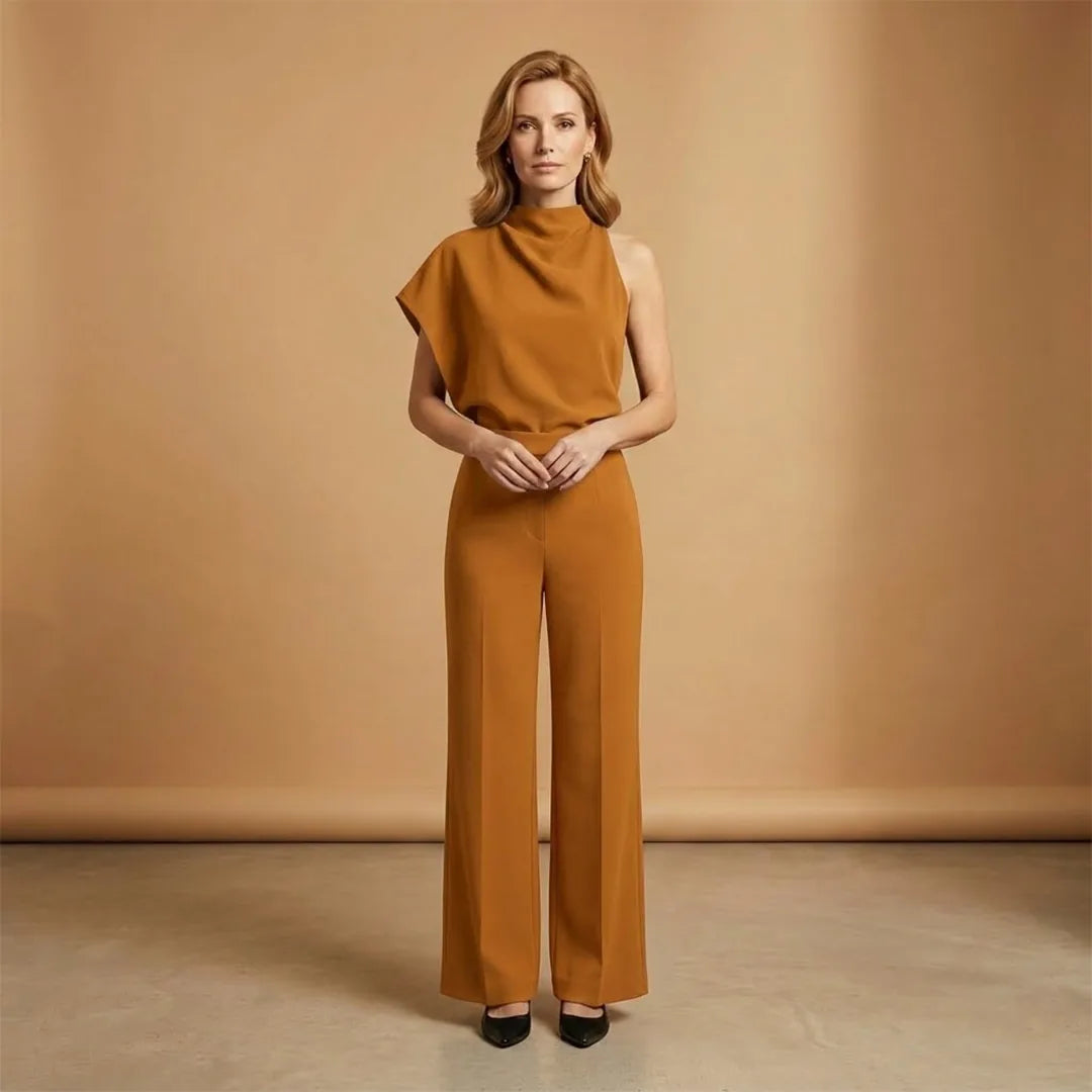 Matilda | Elegant Mock Neck Women's Jumpsuit Sleeveless