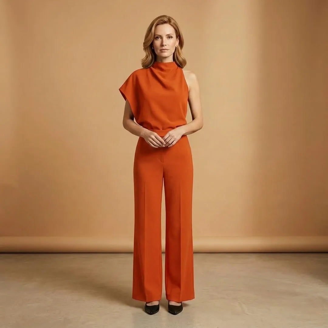 Matilda | Elegant Mock Neck Women's Jumpsuit Sleeveless