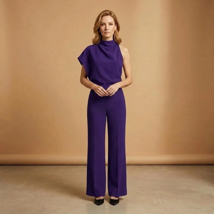 Matilda | Elegant Mock Neck Women's Jumpsuit Sleeveless