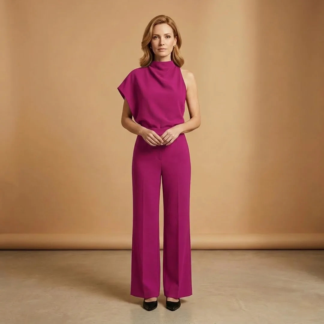 Matilda | Elegant Mock Neck Women's Jumpsuit Sleeveless