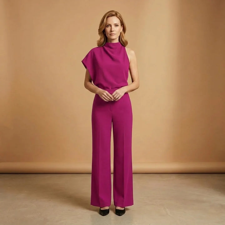 Matilda | Elegant Mock Neck Women's Jumpsuit Sleeveless