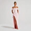 Clara | Elegant Off-Shoulder Maxi Dress with Thigh Slit