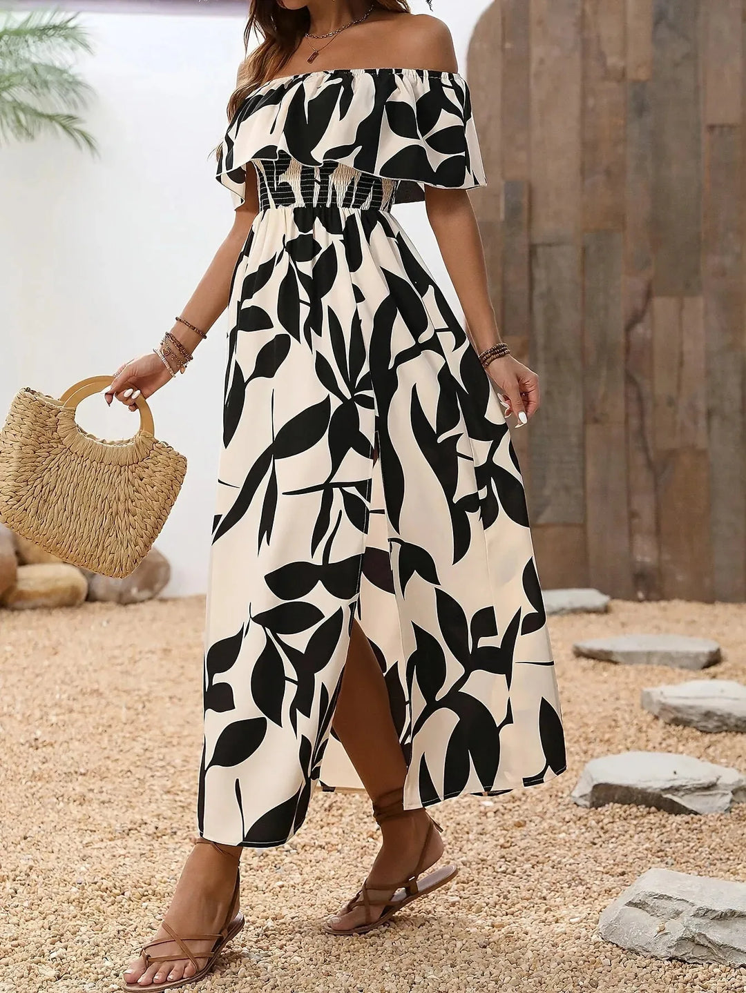 Camille | Off The Shoulder Ruffle Maxi Dress