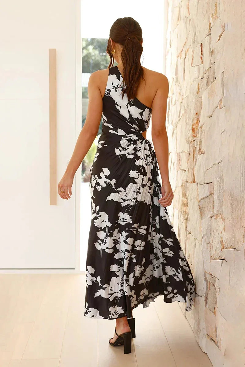 Maxine | Elegant One-Shoulder Floral Maxi Dress